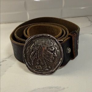Indian Motorcycle Vintage Brown Leather Belt